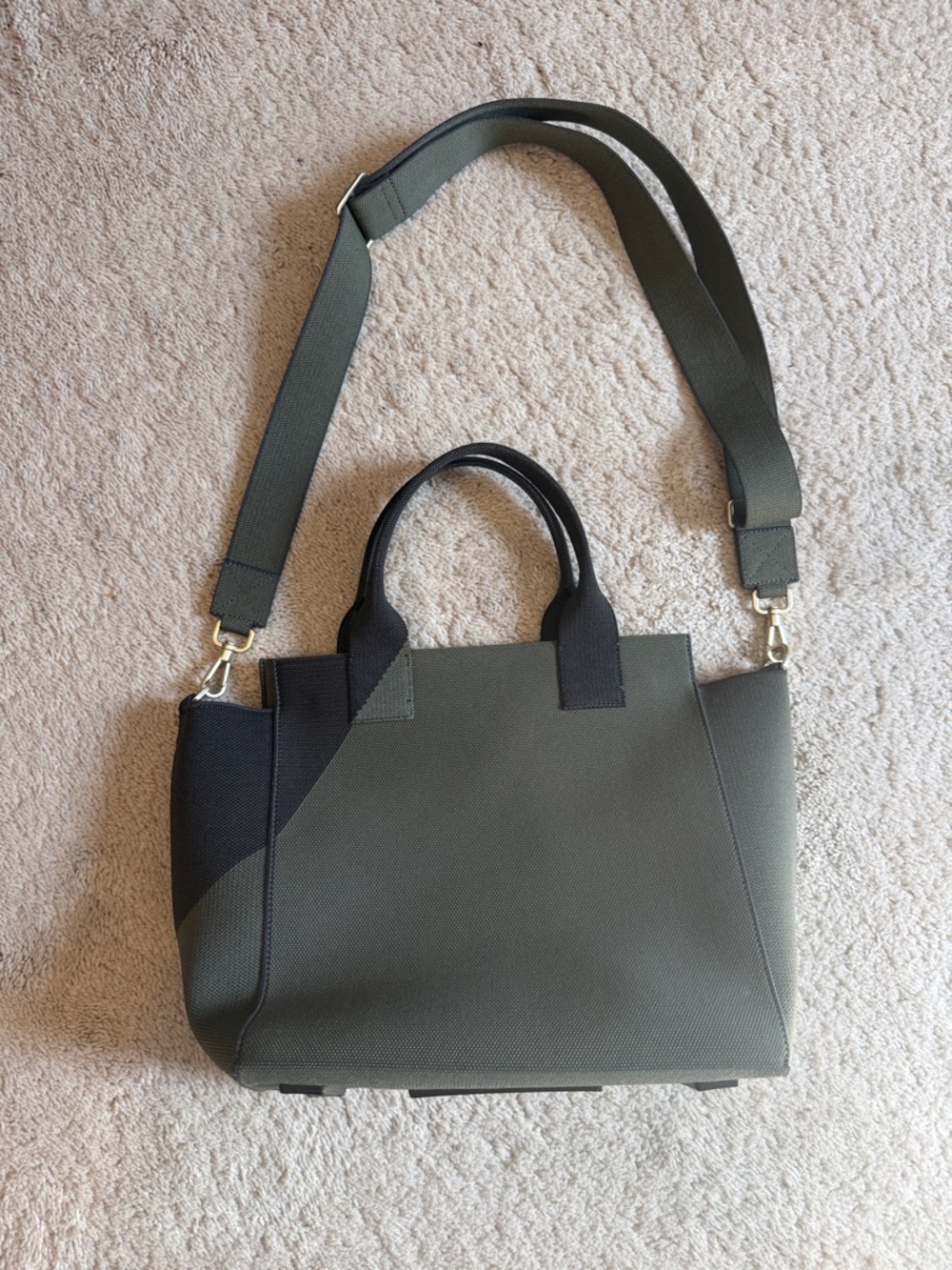 Rothy's Olive Green and Black Two-Tone Crossbody Bag